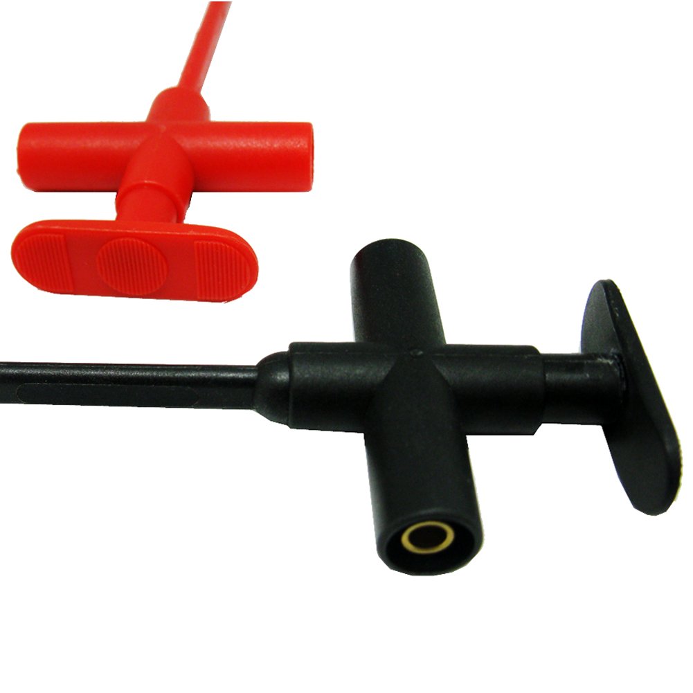 AideTek Test Clip Set Insulation Piercing red Black Banana Leads