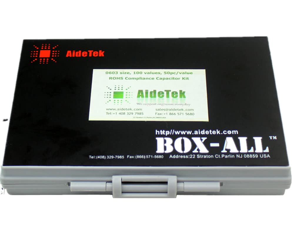 AideTek SMT SMD Sample Chip Assorted Capacitor Kit distributed in Box-All