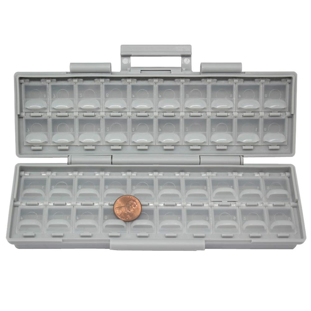 2 units AideTek BOXALL 48 and 1 unit BOXALL40 Compartments Enclosure SMD SMT Parts Organizer Surface Mount Box Labels