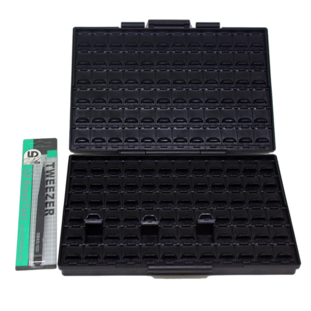 AideTek BOXALLAS 144 Lids ESD Safe SMD IC Chips Organizer Anti-Statics Enclosure