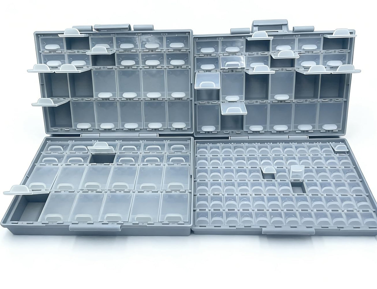 1 unit AideTek BOXALL96 and 1 unit BOXALL48 Compartment SMD Organizer Box SMD SMT Parts Organizer Surface Mount Box