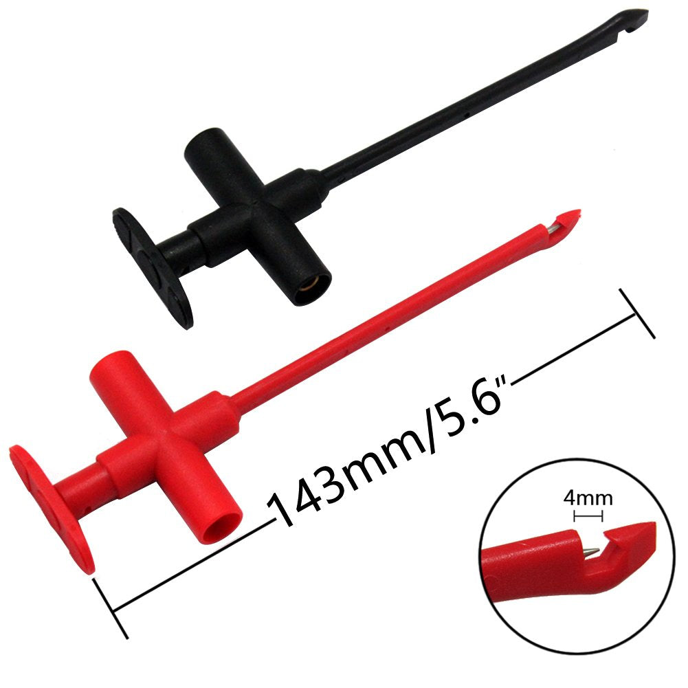 AideTek Test Clip Set Insulation Piercing red Black Banana Leads