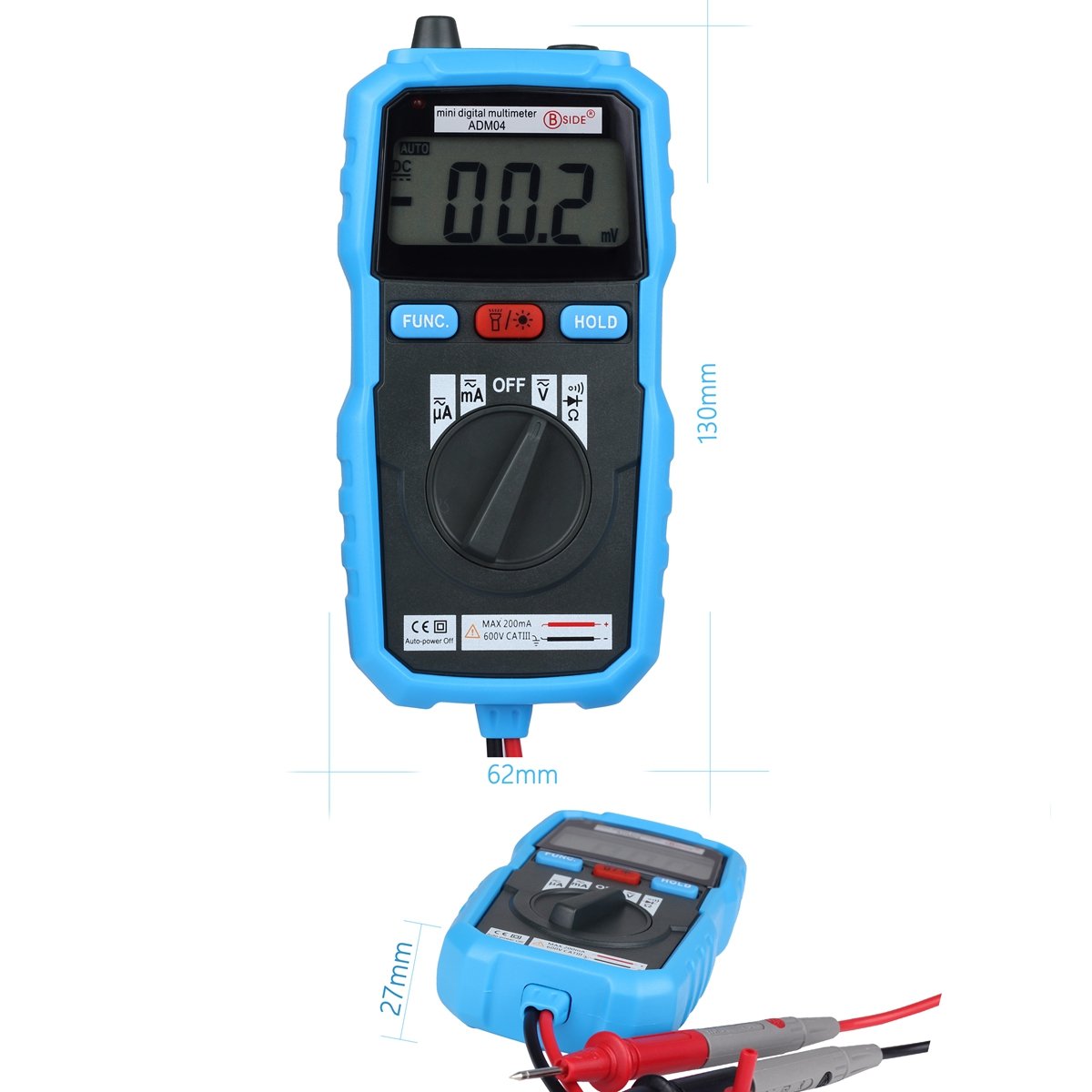 Bside Auto Range Digital Multimeter with Backlight Display and HZ Measurement