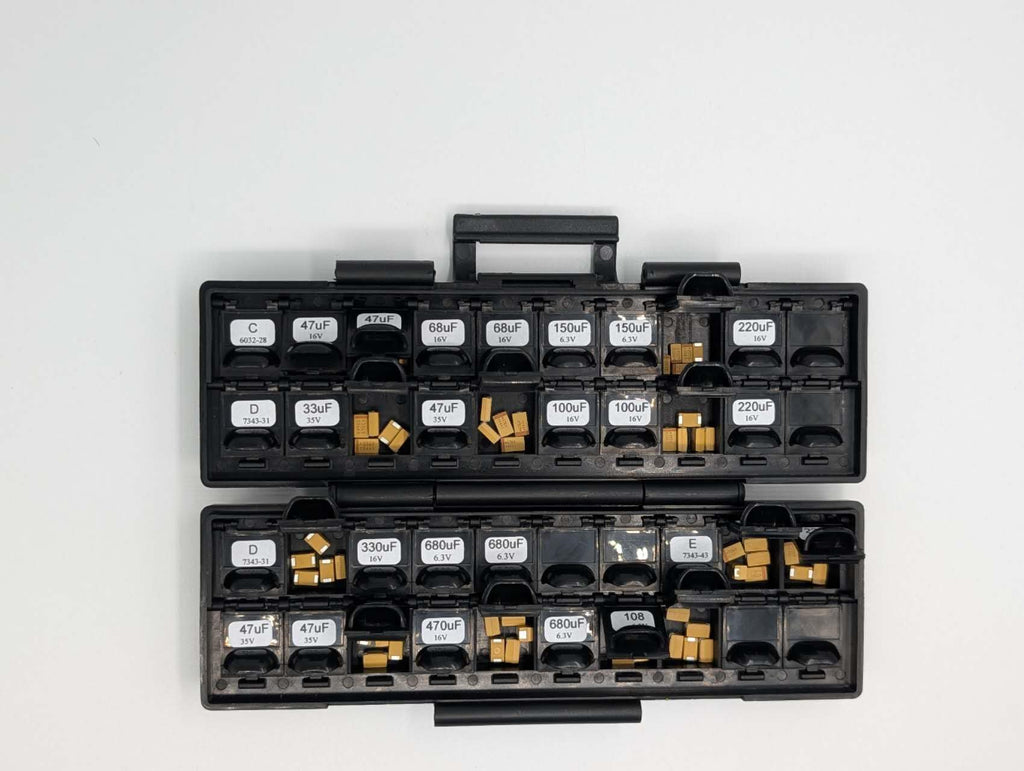 AideTek Tantalum Capacitor Kit Case Code C D E 15 values,10pc/value total 150pcs up to 1000μF TC-10