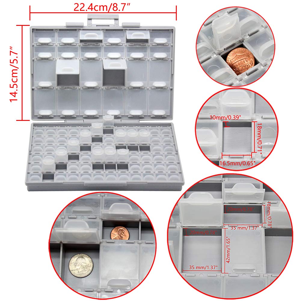 3 units AideTek BOXALL96 BOXALL48 BOXALL144 Compartment SMD Organizer Box SMD SMT Parts Organizer Surface Mount Box