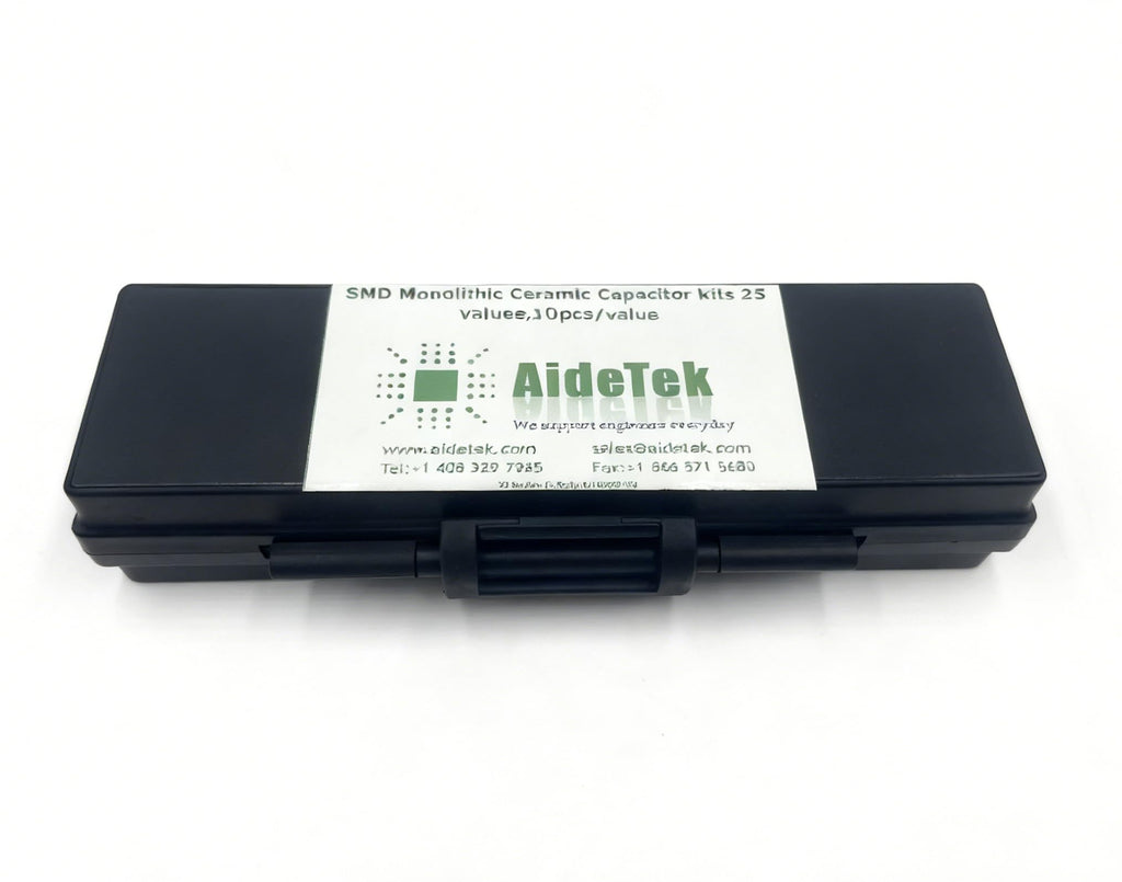 AideTek Dipped Radial Ceramic Capacitor kits 25 values, 10p/value total 250pcs in BOX-ALL-40 ESD safe enclosure RC-10