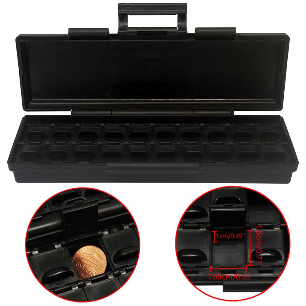 AideTek BOXALL20AS ESD Safe SMD Parts Box w/20 Bins Anti-Statics Box Organizer