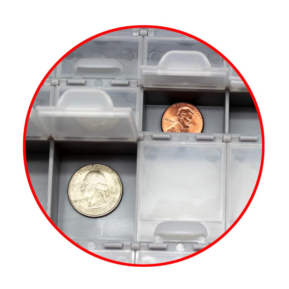 AideTek 2 units BOX-ALL-144 and 2 units BOX-ALL-48 Compartments Empty Enclosure SMD SMT Organizer Surface Mount Deep Storage Organizer Case