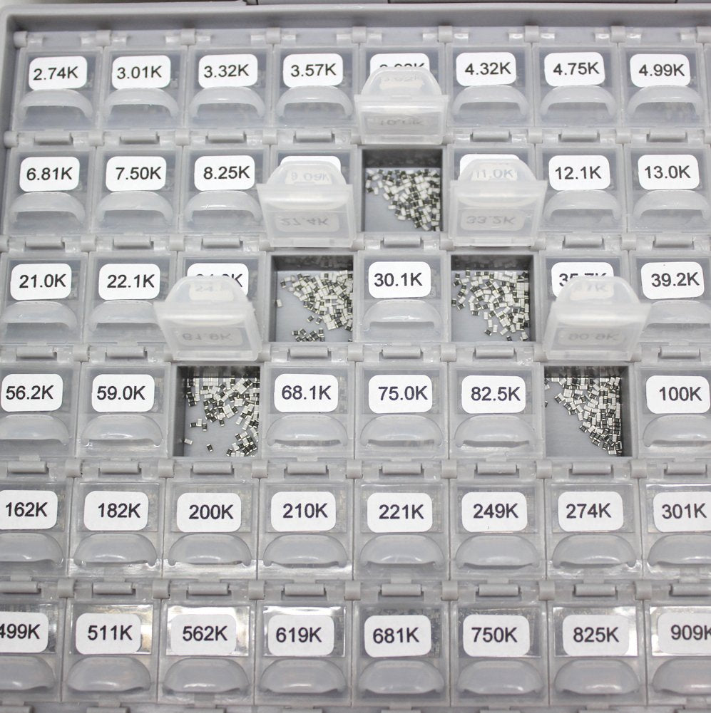 AideTek New SMD 0603 1% 144 Values Resistor kit 10Mohm 144 X 100pc=14400 Box-All
