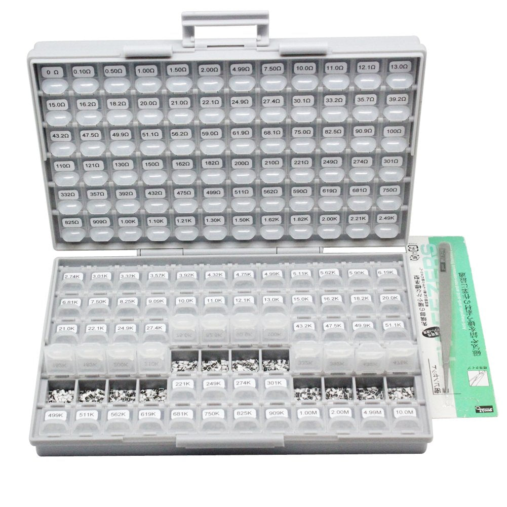 AideTek 1206 Size, 144 Values, 100pc/value 1% Sample Resistor Kit Distributed in Box-all Enclosure E96 Serial 0ohm to 1mohm Designer Kit