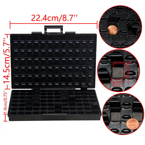 2 AideTek BOXALL144 ESD Safe SMD IC Chips Organizer Anti-Statics Enclosure