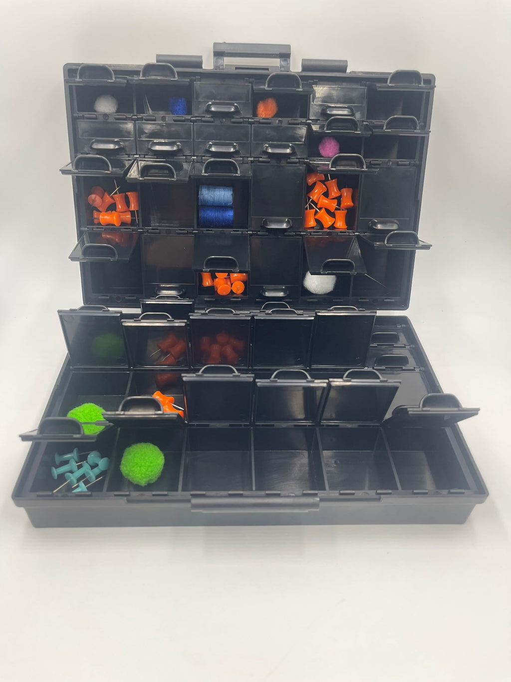 1 unit AideTek BOX-ALL-48 and 1 unit BOX-ALL-48-AS Compartments Enclosure SMD SMT Parts Organizer Surface Mount Box Labels