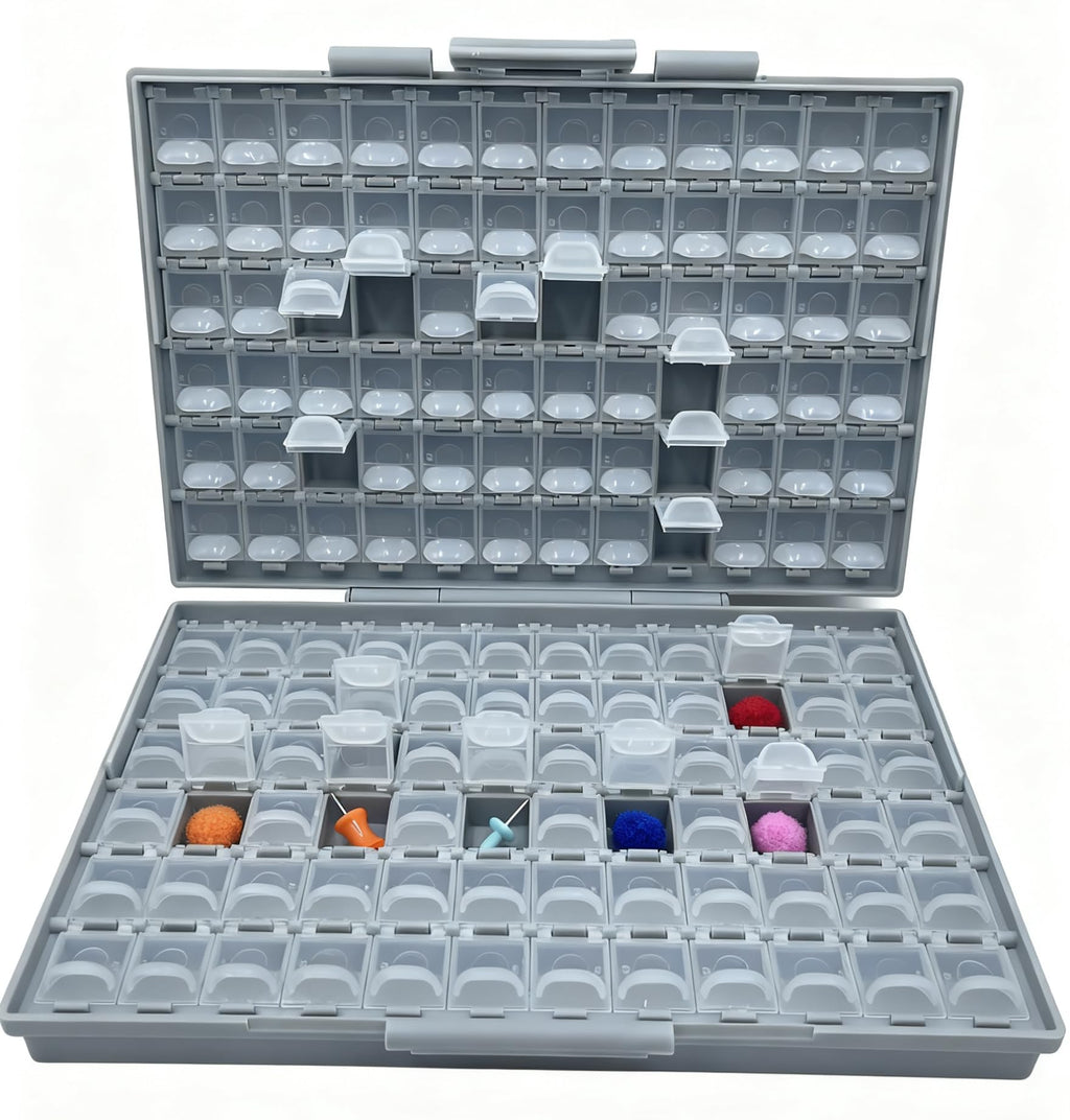 AideTek BOXALL96 and BOXALL144 Compartment SMD Organizer Box SMD SMT Parts Organizer Surface Mount Box