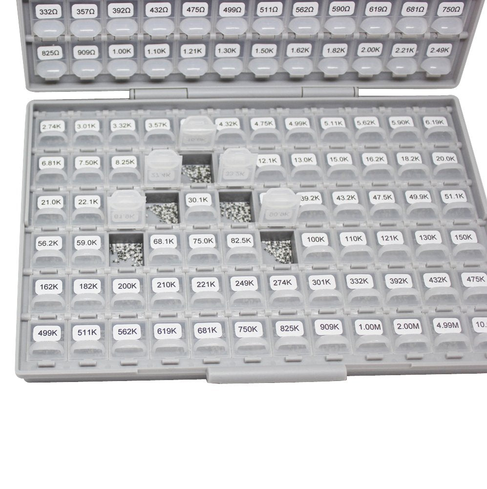 AideTek New SMD 0603 1% 144 Values Resistor kit 10Mohm 144 X 100pc=14400 Box-All