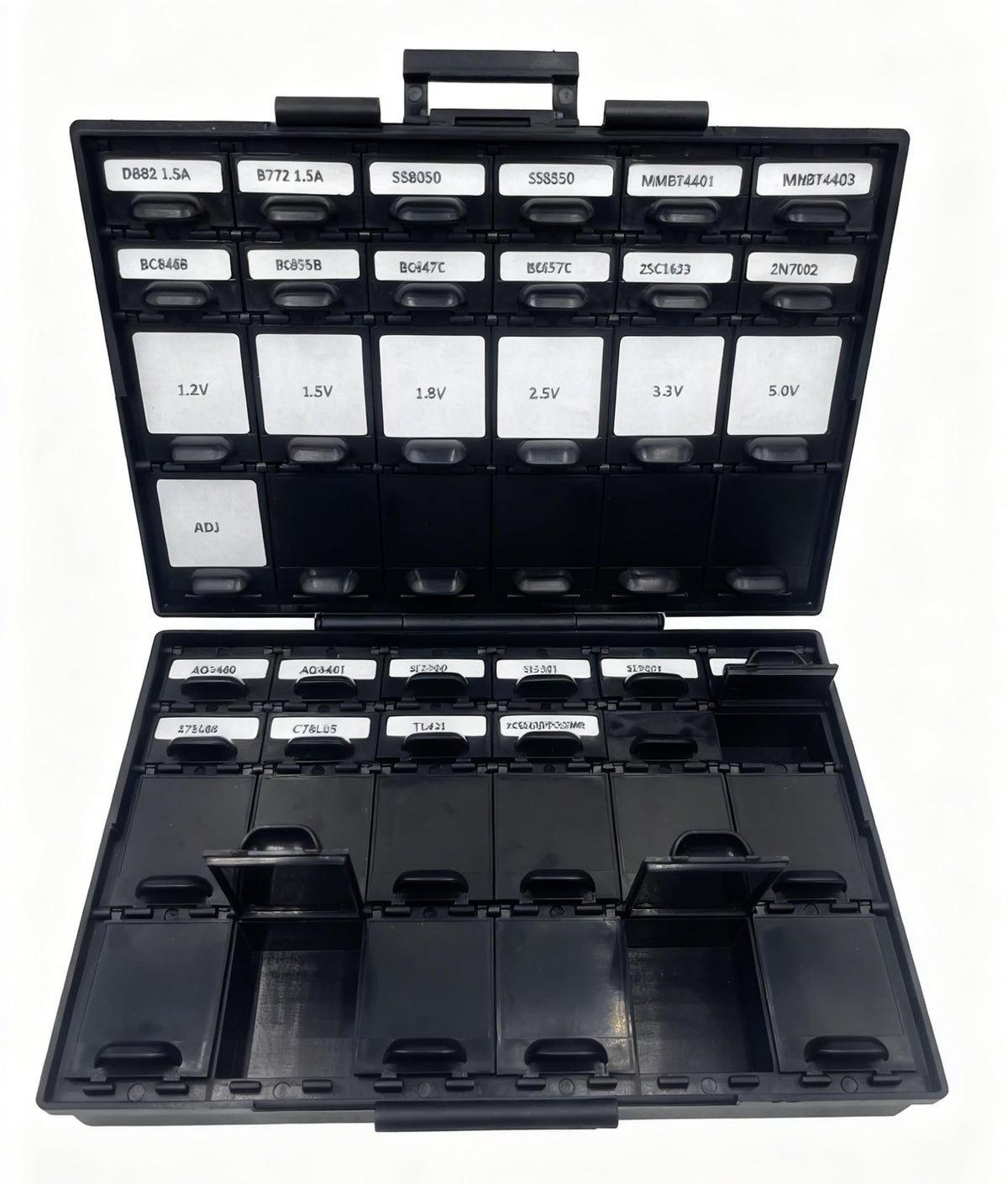 AideTek Bipolar Transistors, MOSFETs, and Voltage Regulators kits total 29 parts, 10pcs per parts TD-10