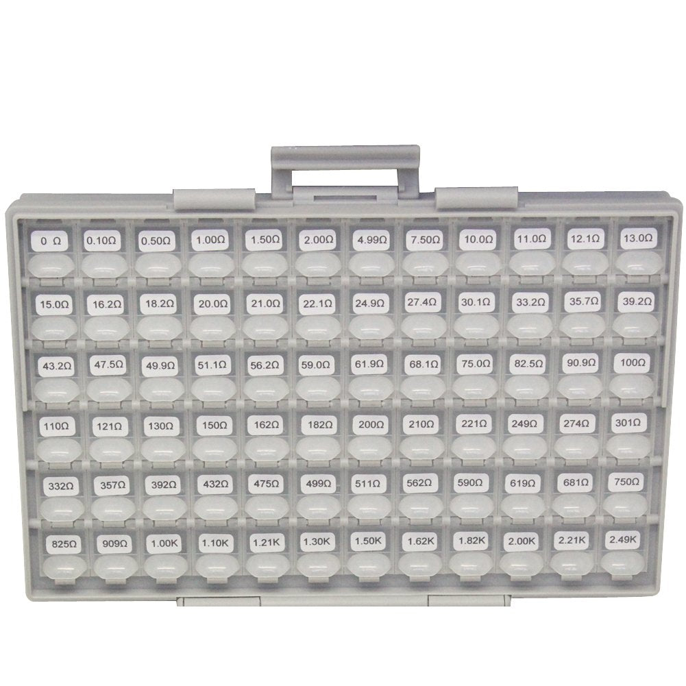 AideTek 1206 Size, 144 Values, 100pc/value 1% Sample Resistor Kit Distributed in Box-all Enclosure E96 Serial 0ohm to 1mohm Designer Kit
