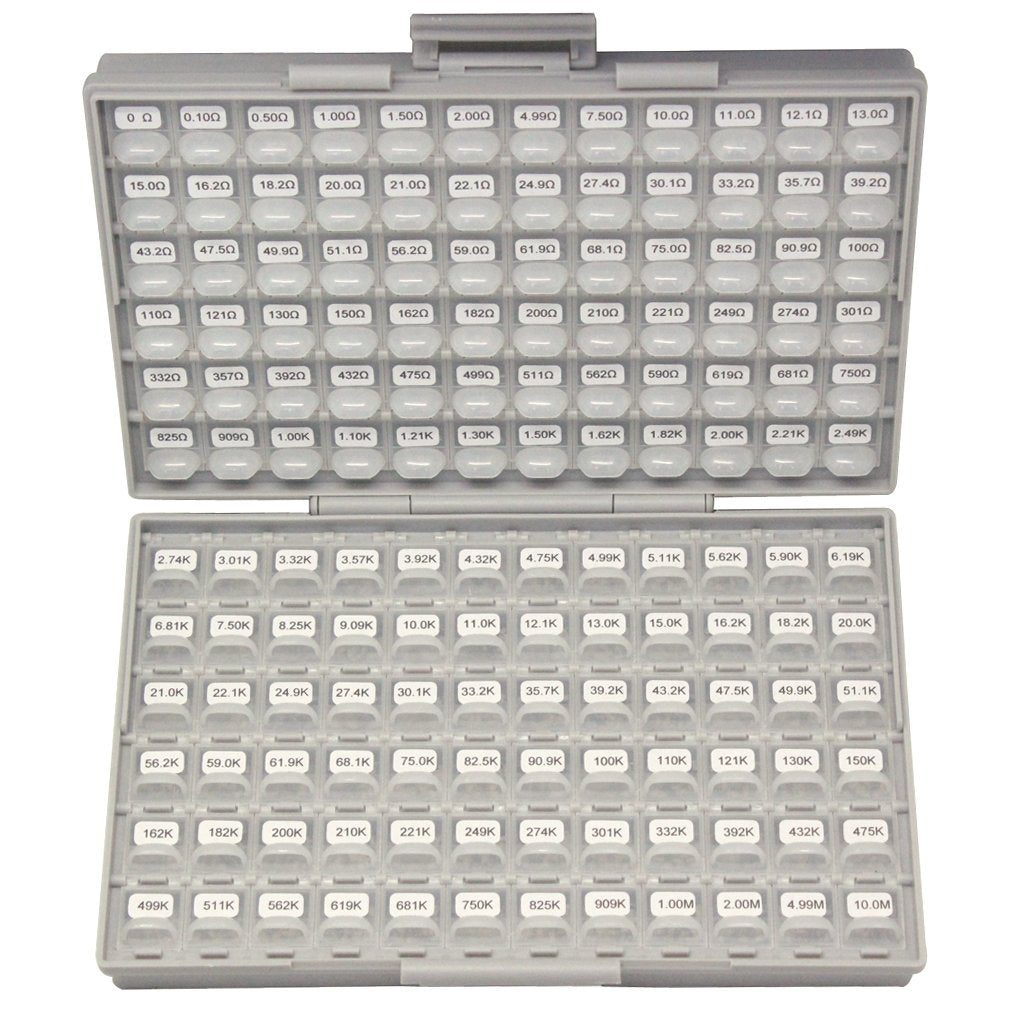 AideTek 1206 Size, 144 Values, 100pc/value 1% Sample Resistor Kit Distributed in Box-all Enclosure E96 Serial 0ohm to 1mohm Designer Kit