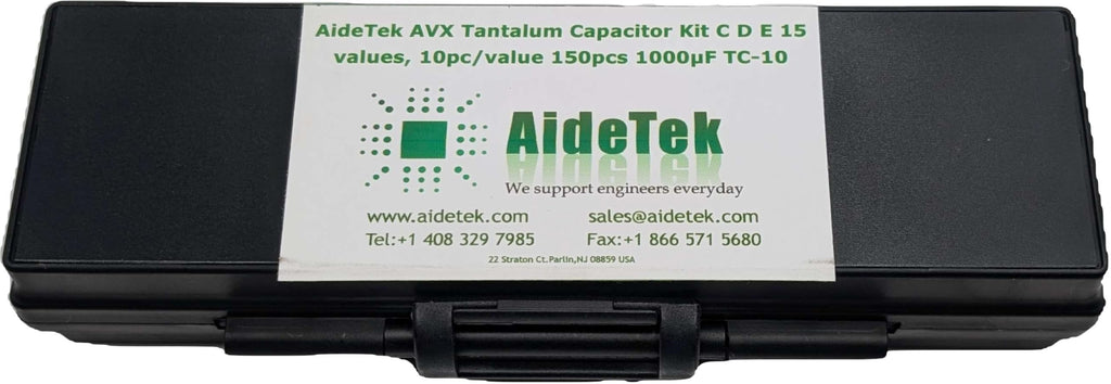 AideTek Tantalum Capacitor Kit Case Code C D E 15 values,10pc/value total 150pcs up to 1000μF TC-10