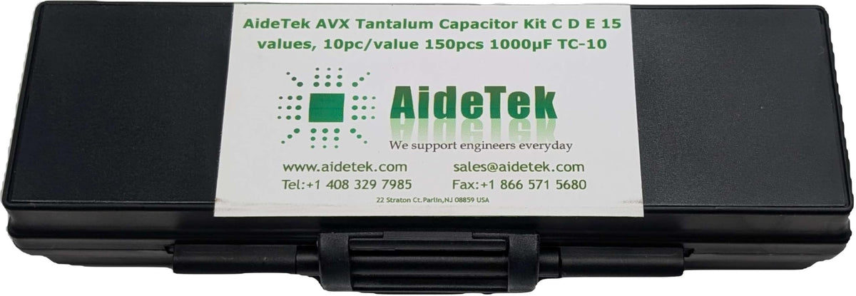 AideTek Tantalum Capacitor Kit Case Code C D E 15 values,10pc/value total 150pcs up to 1000μF TC-10