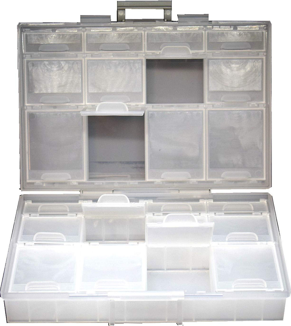 AideTek half transparent BOX-ALL-24 small parts beads stationery jewelry box organizer for sorted parts 3 sizes 24 compartments with lid