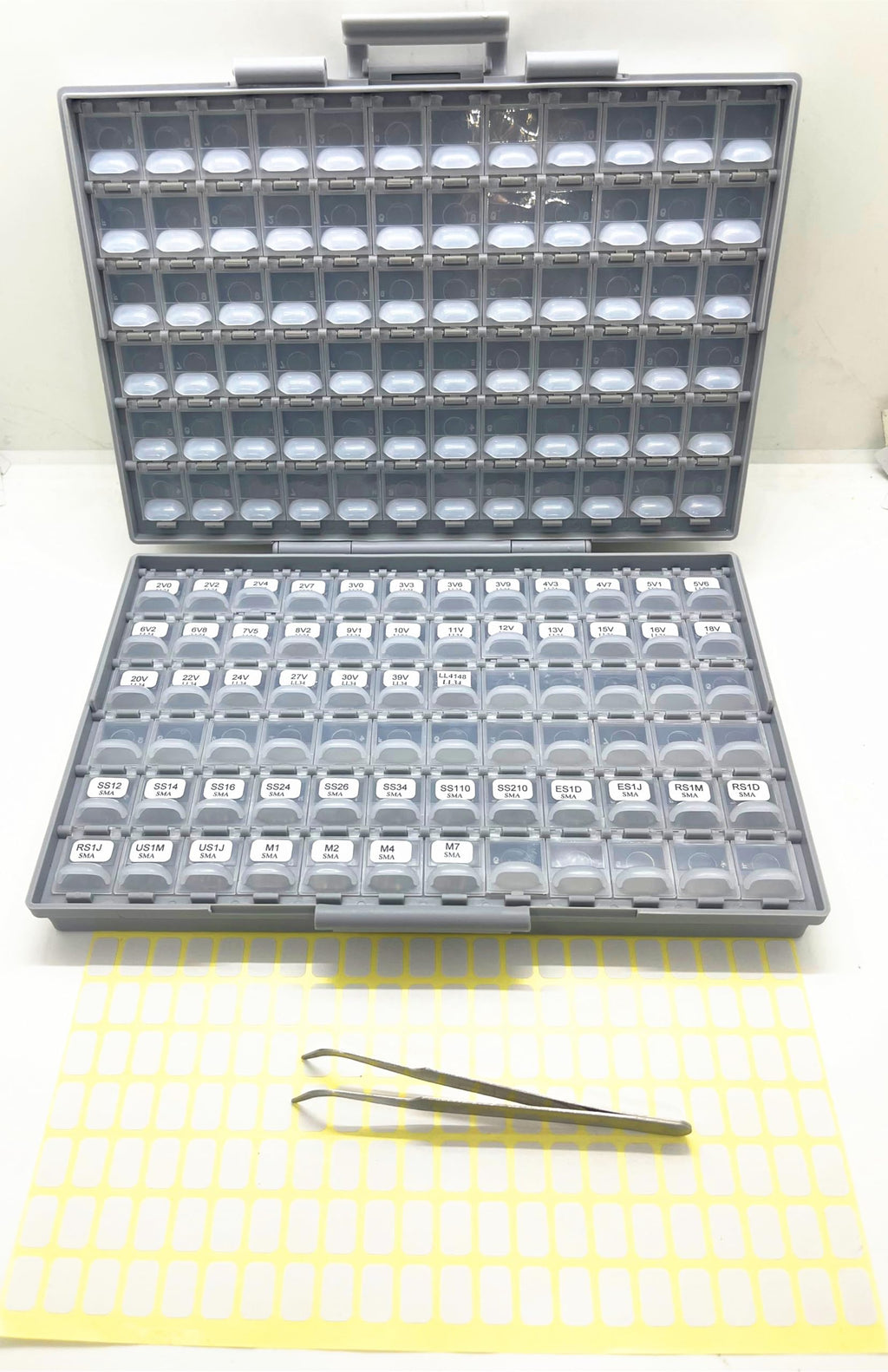AideTek SMD 1206 Diode Kit 50 Values, 0.5W Zener 2V-39V LL-34,1N40011N4007 1N4148 SMA 300 Pcs Lead-Free RoHS, BOX-ALL Enclosure PCB Efficiency