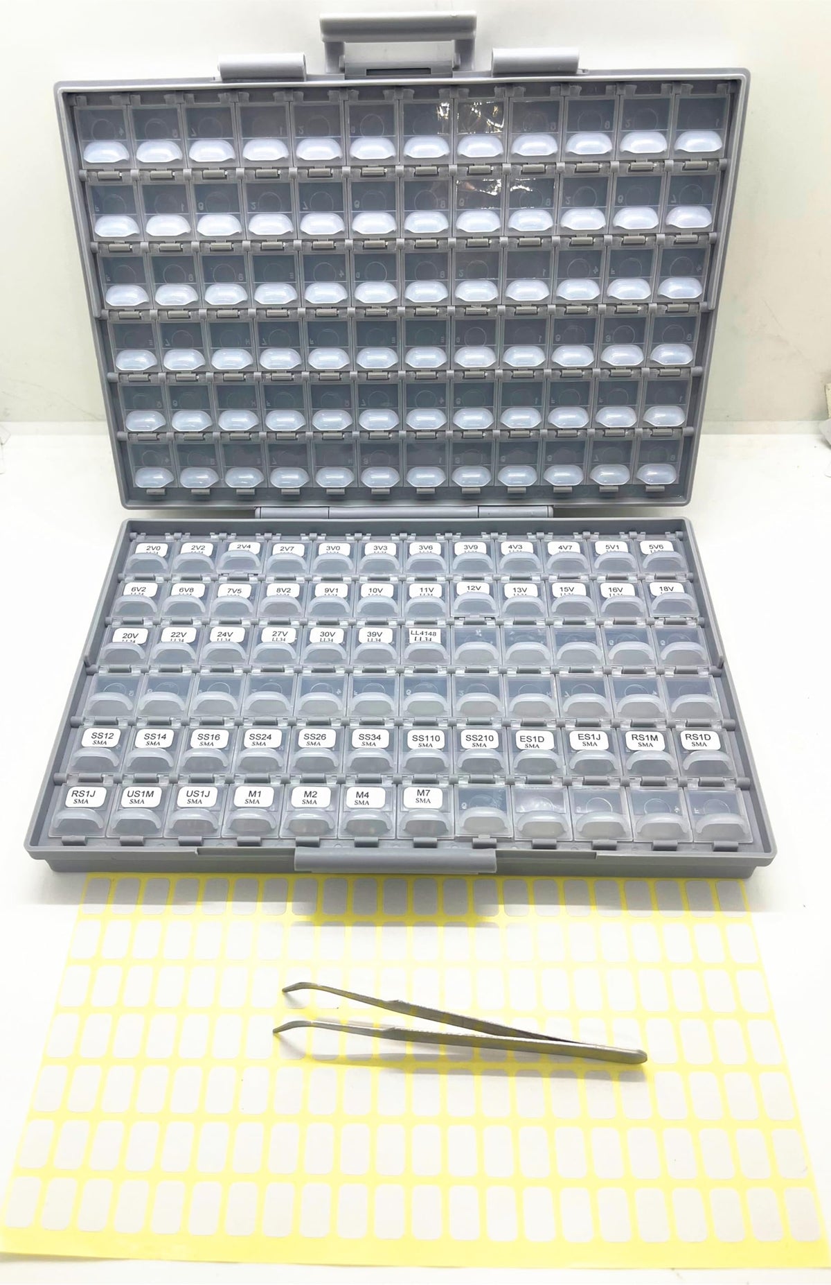 AideTek SMD 1206 Diode Kit 50 Values, 0.5W Zener 2V-39V LL-34,1N40011N4007 1N4148 SMA 300 Pcs Lead-Free RoHS, BOX-ALL Enclosure PCB Efficiency
